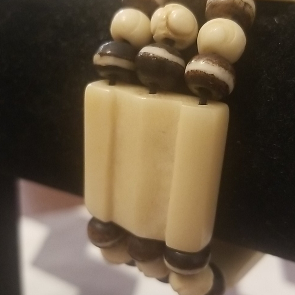 IVORY White and Brown Boho Bracelet - Picture 2 of 5